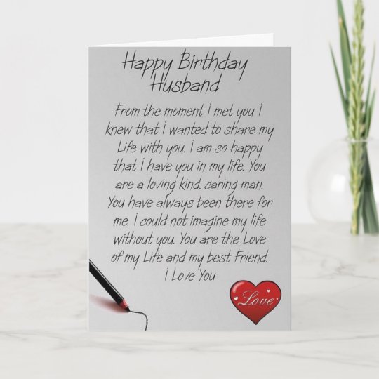 Carte Bonne Lettre D Anniversaire A Mon Mari Zazzle Be