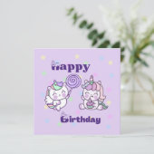 Carte Bonne licorne d'anniversaire (Debout devant)