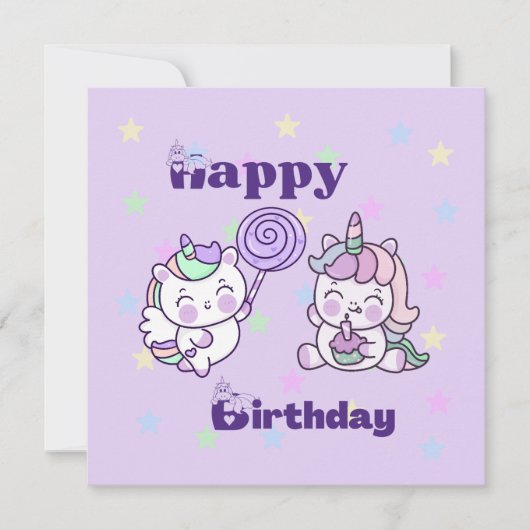 Carte Bonne licorne d'anniversaire (Devant)