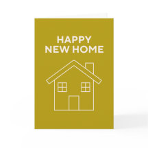 Carte Bonne Maison Nouvelle - Fond moutarde