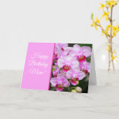 Carte Bonne maman d'anniversaire ! Orchidées roses (Fleur jaune)