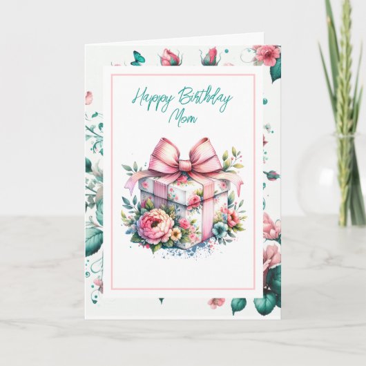 Carte Bonne maman d'anniversaire | Shabby Chic Floral (Devant)