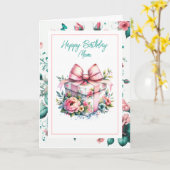 Carte Bonne maman d'anniversaire | Shabby Chic Floral (Fleur jaune)