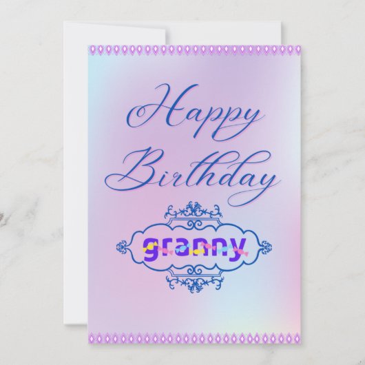Carte BONNE mamie d'anniversaire (grand-mère) (Devant)