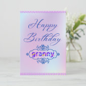 Carte BONNE mamie d'anniversaire (grand-mère) (Debout devant)