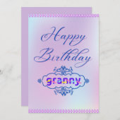 Carte BONNE mamie d'anniversaire (grand-mère) (Devant / Derrière)
