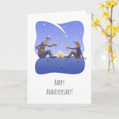 Carte Bonne Mariage Anniversaire Campfire Couple Card (Fleur jaune)