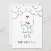 Carte Bonne Mariage Anniversaire Red Heart Swing Card (Devant)