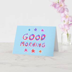 Carte BONNE MATINÉE Colorée Cool Stripes PERSONNALISÉ