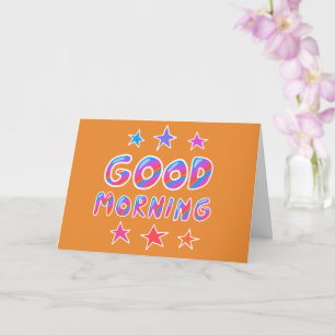 Carte BONNE MATINÉE Colorée Cool Stripes PERSONNALISÉ