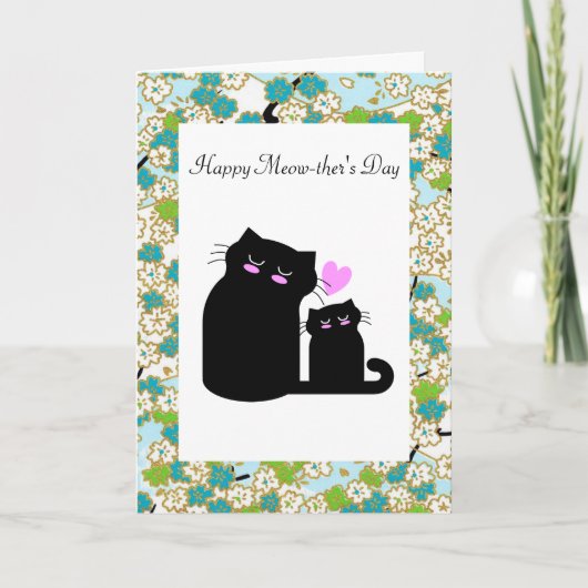 Carte Bonne Meow-ther's Day Custom Mother's Day Card (Devant)