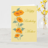 Carte Bonne mère d'anniversaire (Fleur jaune)