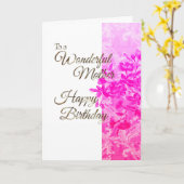 Carte Bonne mère d'anniversaire (rose) (Fleur jaune)