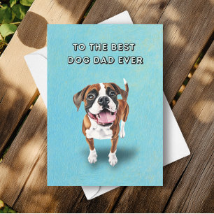 Carte Bonne mignonne Boxer Chien Meilleur papa Fête des 