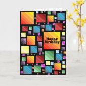 Carte Bonne mosaïque d'anniversaire (Fleur jaune)