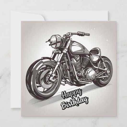 Carte Bonne moto Vintage d'anniversaire (Devant)