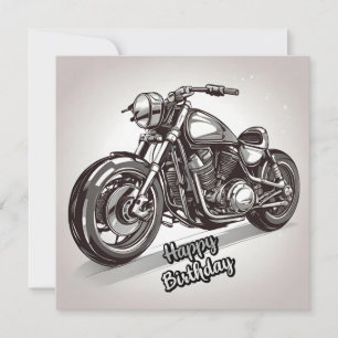 Carte Bonne moto Vintage d'anniversaire