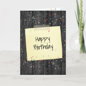 Carte Bonne note d'anniversaire sur le bois (Devant)