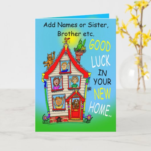 Carte Bonne nouvelle maison (Fleur jaune)