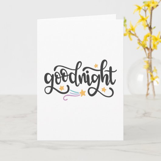 Carte Bonne nuit (Fleur jaune)