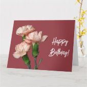 Carte Bonne oeillet rose pâle d'anniversaire joli joli f (Fleur jaune)