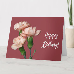 Carte Bonne oeillet rose pâle d'anniversaire joli joli f