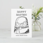 Carte Bonne page de coloration du panier de Pâques (Debout devant)