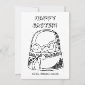 Carte Bonne page de coloration du panier de Pâques (Devant)