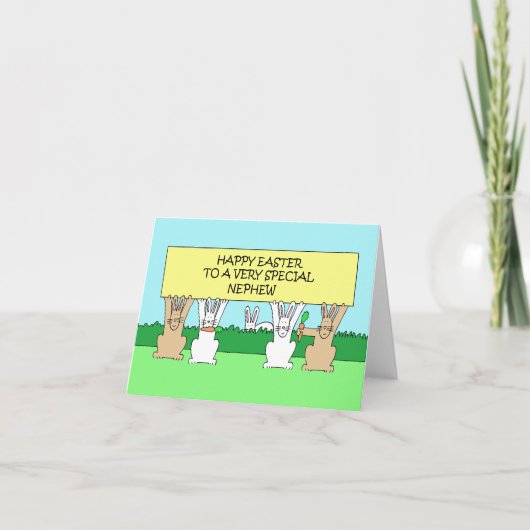 Carte Bonne Pâques à Nephew Cartoon Bunnies (Devant)