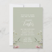 Carte Bonne Pâques Aquarelle mignonne Lapin Floral Lapin (Dos)