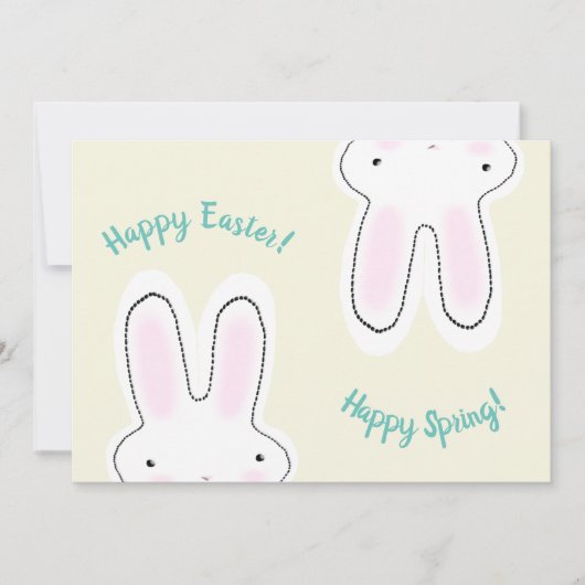 Carte Bonne Pâques Happy Printemps mignon lapin drôle ca (Devant)