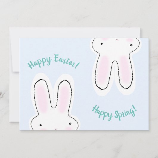 Carte Bonne Pâques Happy Printemps mignon lapin drôle ca (Devant)