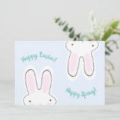 Carte Bonne Pâques Happy Printemps mignon lapin drôle ca (Debout devant)