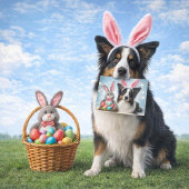 Carte Bonne Pâques mignonne Chien vacances Salutation