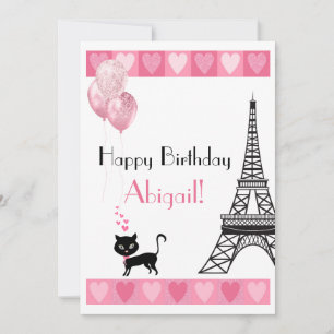 Carte Bonne Parties scintillant d'anniversaire Coeur ros