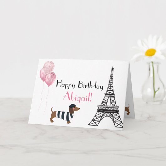 Carte Bonne Parties scintillant d'anniversaire Pink Hear (Petite plante)