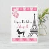Carte Bonne Parties scintillant d'anniversaire Pink Hear (Debout devant)