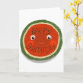 Carte Bonne pastèque d'anniversaire (Fleur jaune)