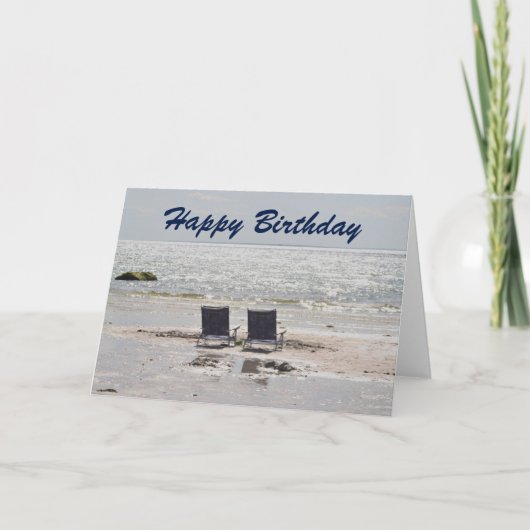 Carte Bonne photo de plage d'anniversaire (Devant)