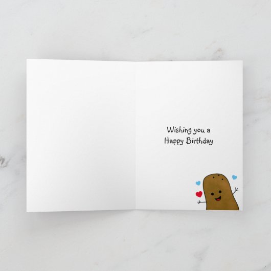 Carte Bonne pomme de terre d'anniversaire (Intérieur)