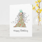 Carte Bonne princesse d'anniversaire (Fleur jaune)