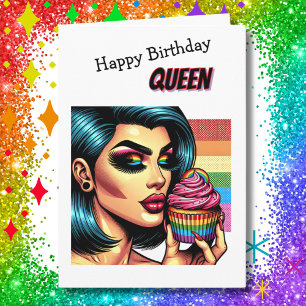 Carte Bonne reine d'anniversaire   Femme LGBTQIA Trans