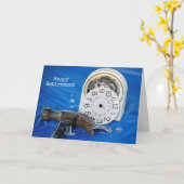 Carte Bonne retraite brisée Horloge d'alarme (Fleur jaune)