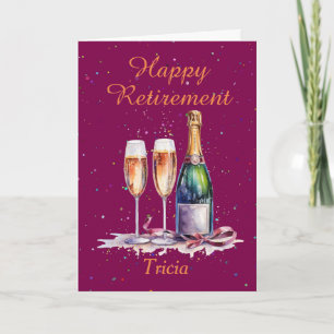 Carte Bonne retraite Bubbly fête la fête