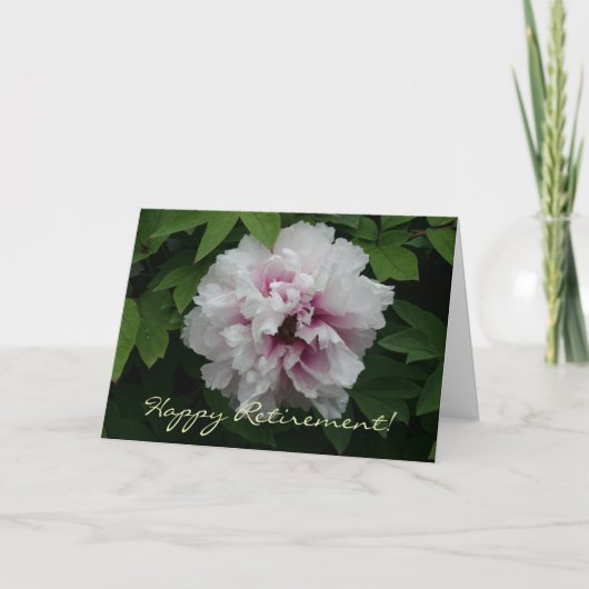 Carte Bonne retraite désire White Peony Elegant (Devant)