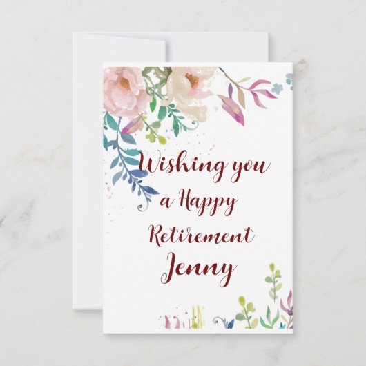 Carte Bonne retraite Félicitations Floral Voeux (Devant)