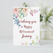 Carte Bonne retraite Félicitations Floral Voeux (Debout devant)