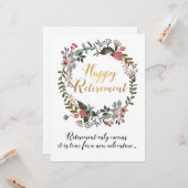 Carte Bonne retraite Félicitations voeux Cadeau (Devant/Arrière en situation)