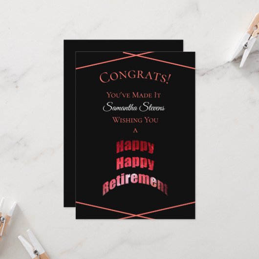 Carte Bonne Retraite Pour N'Importe Quel Nom (Devant/Arrière en situation)