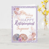 Carte Bonne retraite Purple Seashell Coral (Fleur jaune)